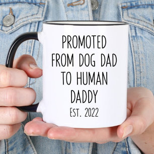 Promoted From Dog dad To Human Mommy Pregnancy Mug