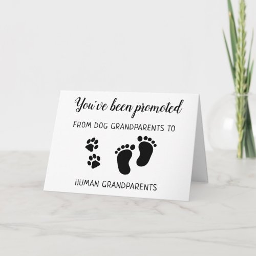Promoted From Dog Grandparents Pregnancy Announce Note Card
