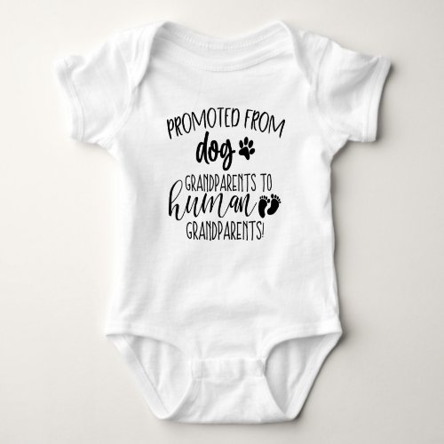 Promoted From Dog Grandparents To Human  Baby Bodysuit