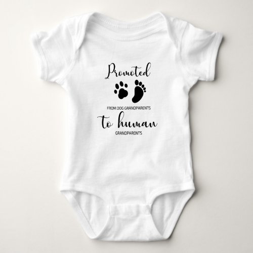 Promoted from dog grandparents to human  baby bodysuit