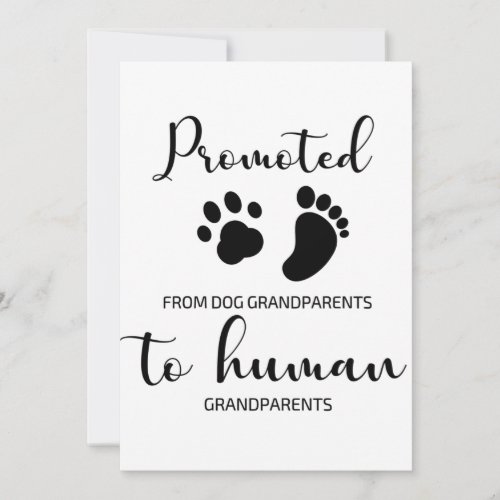 Promoted from dog grandparents to human pregnancy thank you card