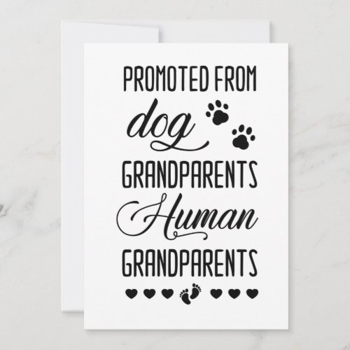 Promoted from dog grandparents to human pregnancy thank you card