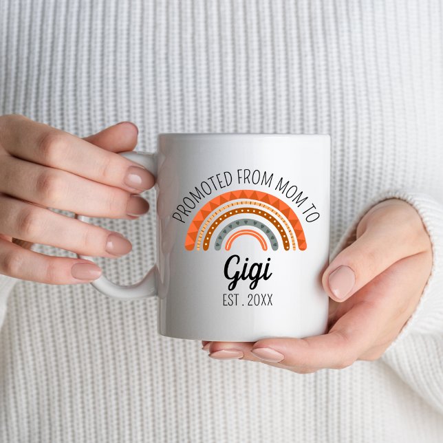 Promoted From Mom To Gigi Est 2024 New Grandma Coffee Mug (Creator Uploaded)