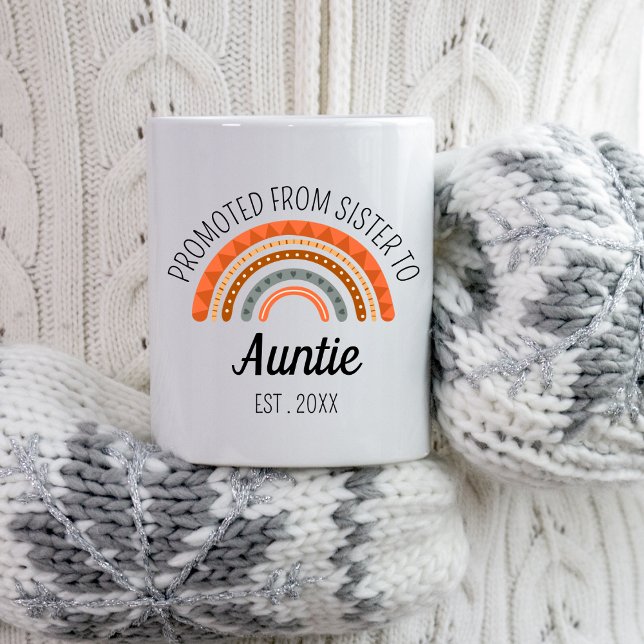 Promoted From Sister To Auntie Est 2024 New Aunt Mug (Creator Uploaded)