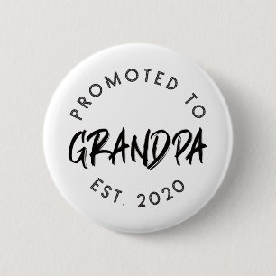 Promoted Grandpa Est.2020 Button