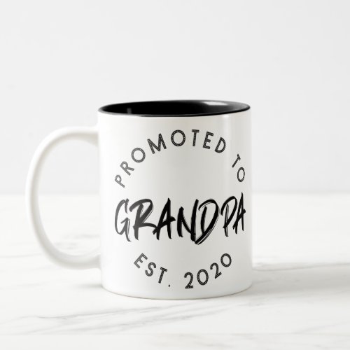 Promoted Grandpa Est2020 Two_Tone Coffee Mug