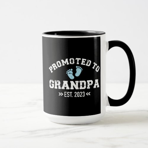 Promoted grandpa est 2023 pregnancy announcement mug