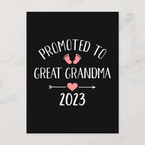 Promoted great grandma 2023 pregnancy announcement postcard