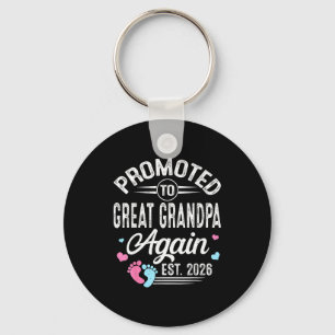 Promoted Great Grandpa Again Est Illustration Keychain