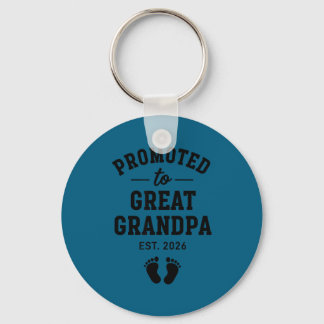 Promoted Great Grandpa Est 2026 Keychain