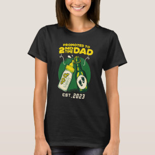 Promoted To 2nd Time Dad 2023 A Beer Milk Second B T-Shirt