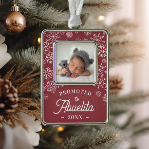 Promoted to Abuelita   Baby Photo Grandma Christmas Ornament