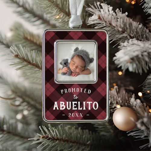 Promoted to Abuelito Baby Photo Christmas Ornament