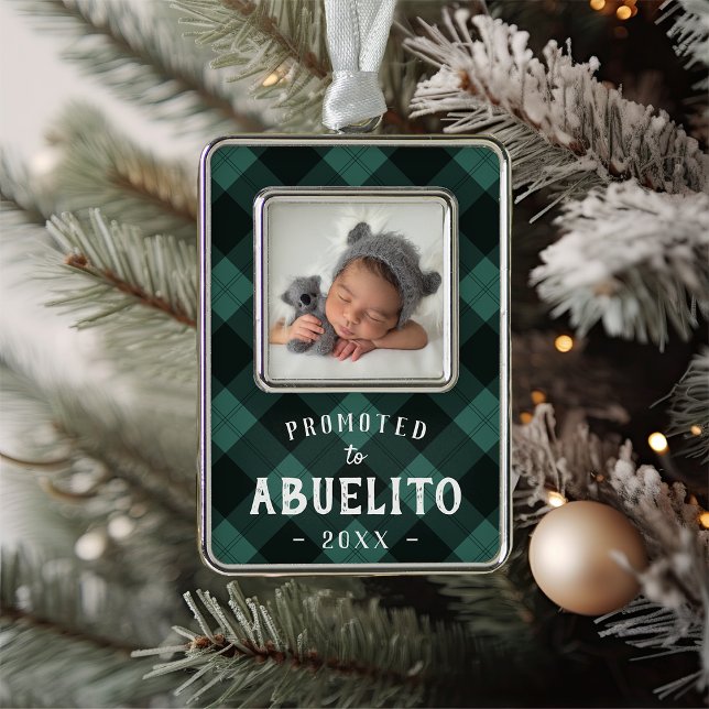 Promoted to Abuelito Baby Photo Christmas Ornament (Creator Uploaded)