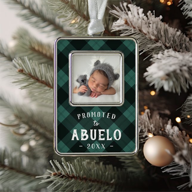 Promoted to Abuelo Baby Photo Christmas Ornament (Creator Uploaded)
