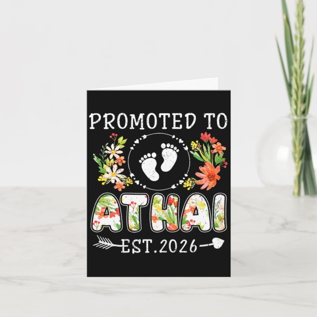 Promoted to athai 2026 flower first time aunt  card (Front)