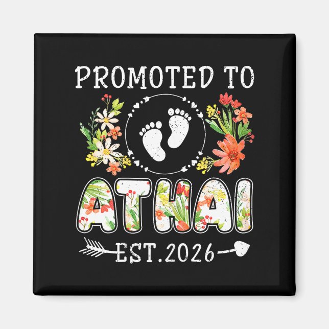 Promoted to athai 2026 flower first time aunt  magnet (Front)