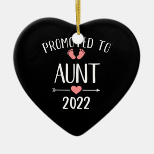 Promoted to aunt 2022 ceramic ornament