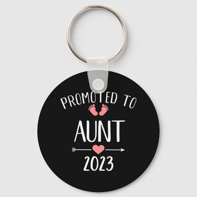 Promoted to aunt 2023  pregnancy announcement keychain (Front)