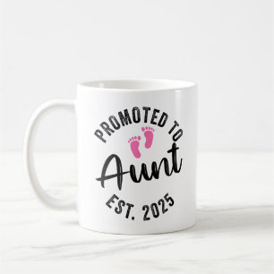 Promoted To Aunt 2025 First Time New Aunt 2025 Coffee Mug