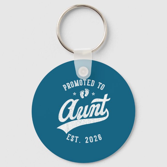 Promoted To Aunt 2026 Baby Announcement Family Mat Keychain (Front)