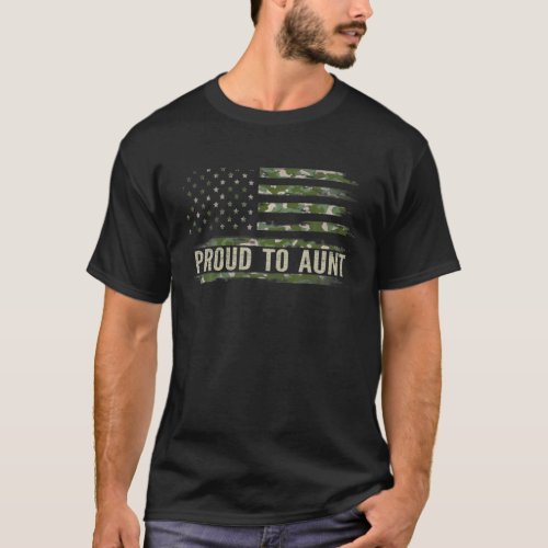 Promoted To Aunt Camo American Flag Fathers Day G T_Shirt