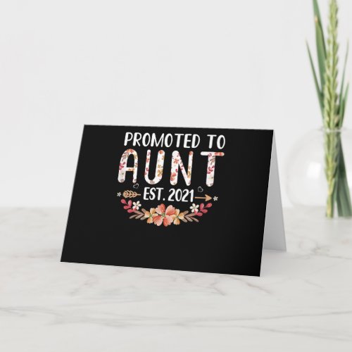 Promoted To Aunt Est 2021 Mothers Day New Aunt Card