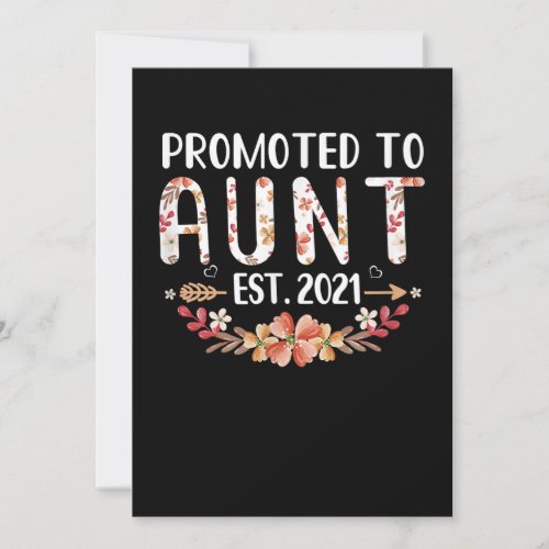 Promoted To Aunt Est 2021 Mothers Day New Aunt Holiday Card