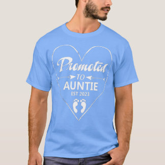 Promoted To Aunt EST 2023 Auntie To Be Pregnancy R T-Shirt
