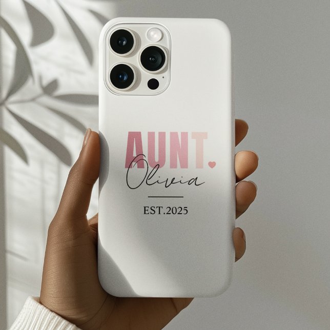 Promoted to Aunt EST 2025 | Personalized New Aunt Case-Mate iPhone Case (Creator Uploaded)