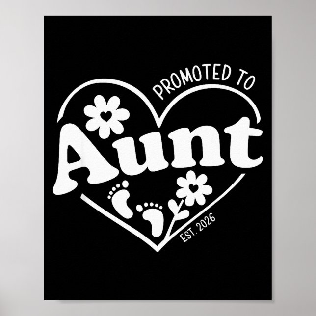 Promoted To Aunt Est. 2026 New Aunti Pregnancy Ann Poster (Front)