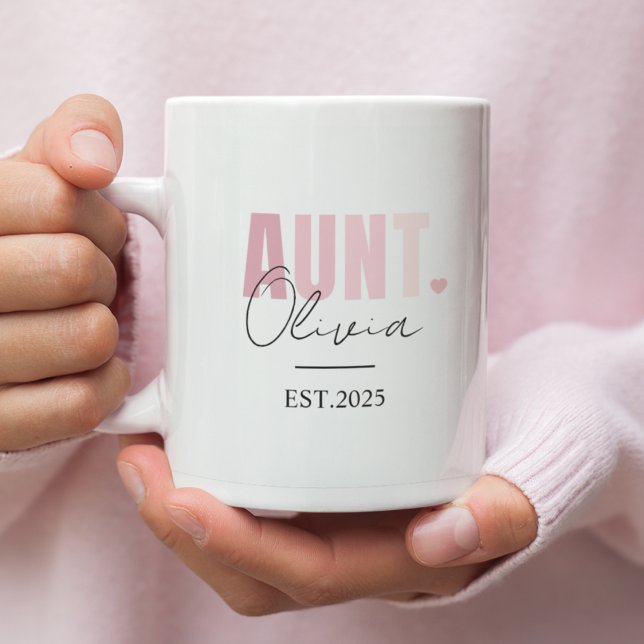 Promoted to Aunt Mug | Custom Name & EST Year  (Creator Uploaded)