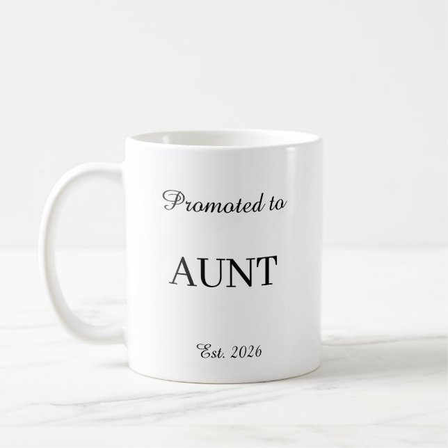 Promoted To Aunt Mug – New Dad Gift Coffee Cup (Left)