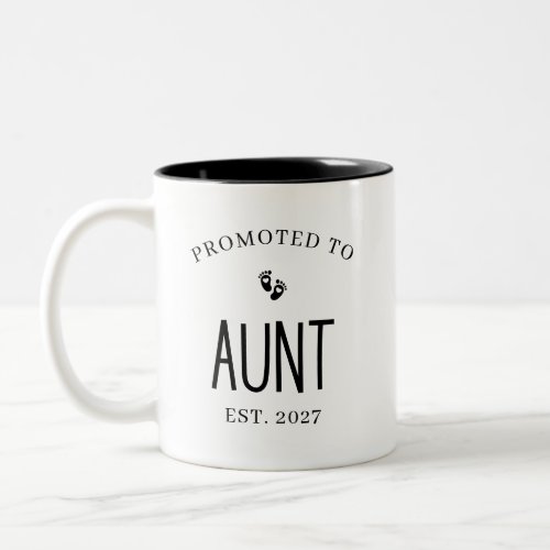 Promoted to Aunt Pregnancy Annoucemnt Two_Tone Coffee Mug
