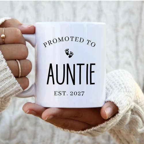 Promoted to Aunt Pregnancy Announcement  Two_Tone Coffee Mug