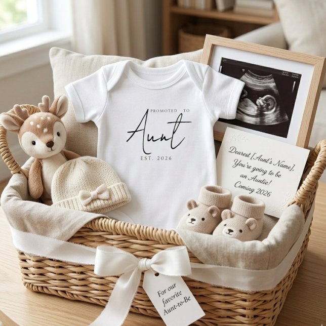 Promoted To Aunt Sweet EST Year Announcement Baby Bodysuit (Creator Uploaded)