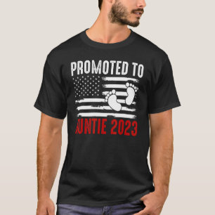 Promoted To Auntie 2023 Proud Family Baby Pregnanc T-Shirt