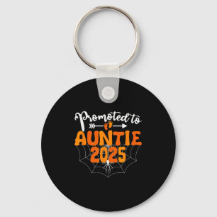 Promoted To Auntie 2025 Halloween Pregnancy Announ Keychain