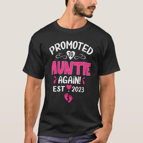 Promoted To Auntie Again 2023 Soon To Be Auntie Pr T_Shirt