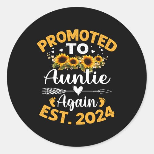 Promoted To Auntie Again 2024 MotherS Day Classic Round Sticker