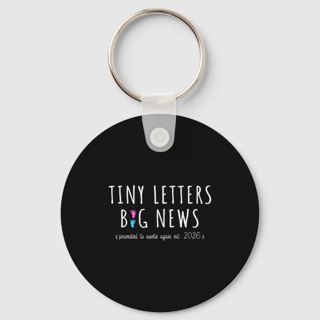 Promoted To Auntie Again 2026-2nd Baby Announcemen Keychain (Front)
