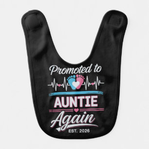 Promoted To Auntie Again Est 2026 Pregnancy Reveal Baby Bib