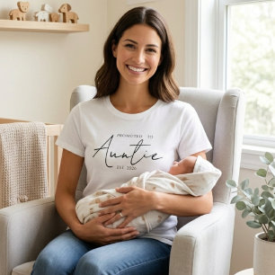 Promoted To Auntie Classic EST Year Design T-Shirt