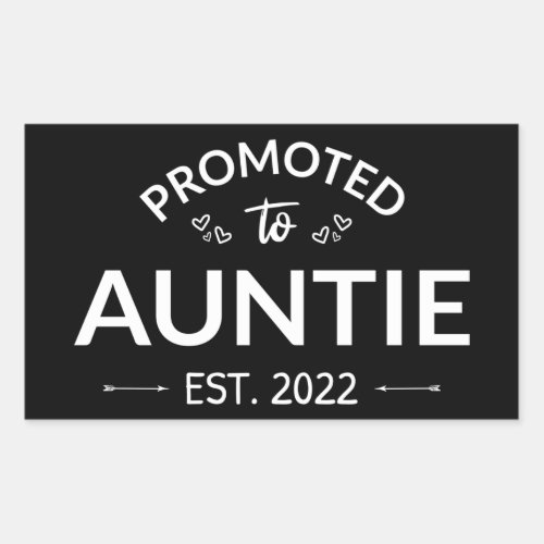 Promoted To Auntie Est 2022 II Rectangular Sticker
