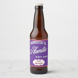Promoted To Auntie Est. 2023 For New Aunt Beer Bottle Label