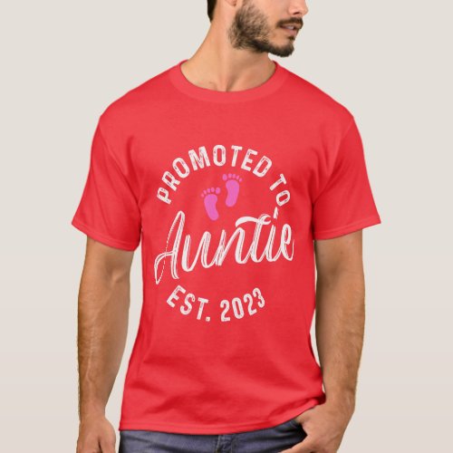 Promoted To Auntie Est 2023  funny T_Shirt