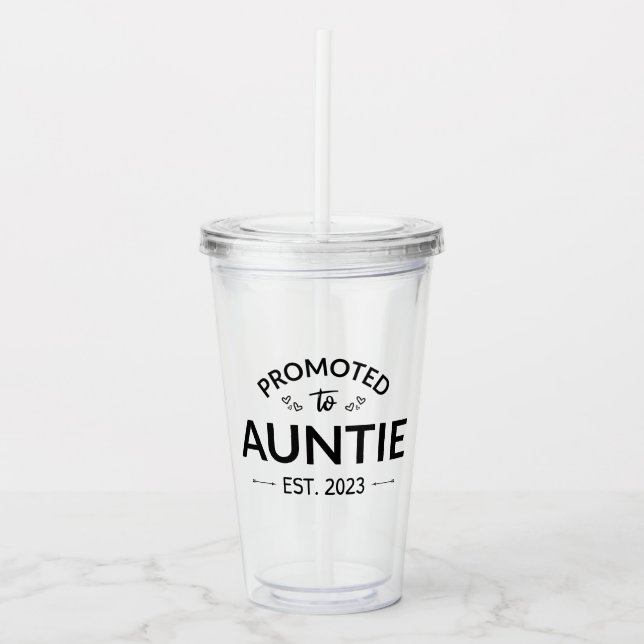 Promoted To Auntie Est. 2023 II Acrylic Tumbler (Front)