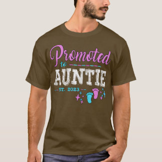 Promoted To Auntie Est 2023 Pregnancy Reveal Girl T-Shirt