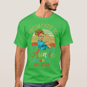 Promoted To Auntie Est 2023 Retro First Time Aunti T-Shirt
