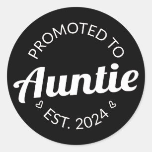Promoted To Auntie Est. 2024 I Classic Round Sticker